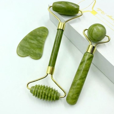 Face Lift Massagista de rolos de jade de dois lados para beleza natural e face lifting