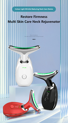 Máquina de massagem para elevação de rosto e pescoço, de aço inoxidável ABS, com terapia LED e plugues