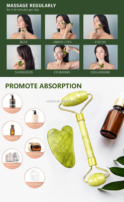Antienvelhecimento Pedra Natural Rosa Branca Mini Pele Facial Custom Caixa Magnética Embalagem Roller de Jade Verde