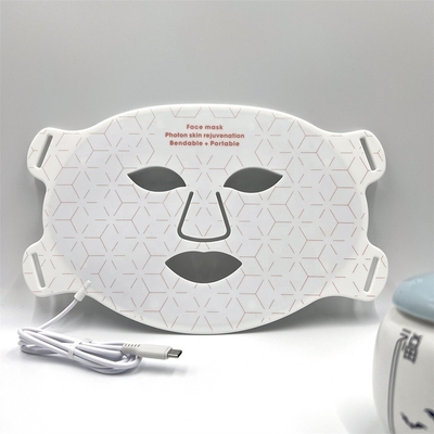 Máscara facial LED de silicone portátil Cuidados com a pele 4 Remover de rugas de cor para pescoço / garganta
