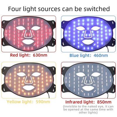 Máscara facial LED de silicone portátil Cuidados com a pele 4 Remover de rugas de cor para pescoço / garganta