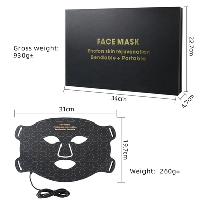 Máscara facial LED de silicone portátil Cuidados com a pele 4 Remover de rugas de cor para pescoço / garganta
