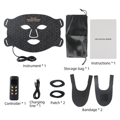 Máscara facial LED de silicone portátil Cuidados com a pele 4 Remover de rugas de cor para pescoço / garganta