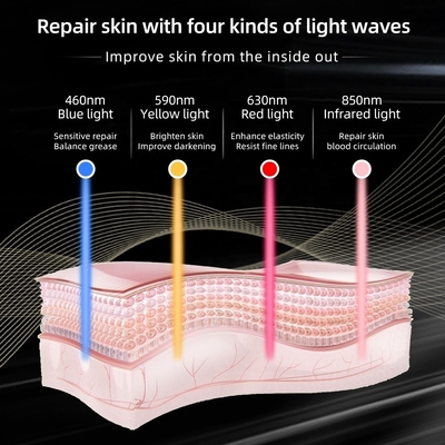 Máscara facial LED de silicone portátil Cuidados com a pele 4 Remover de rugas de cor para pescoço / garganta