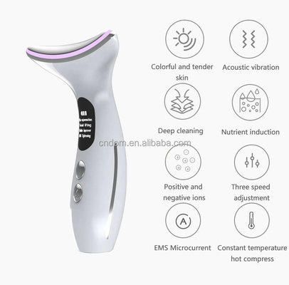 Neck Beauty Dispositivo de bateria de 3 cabeças Massagista elétrico com material de aço inoxidável ABS