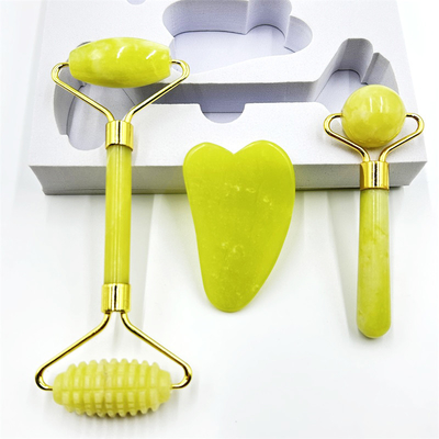 Home Jade Roller com Natural Xiuyan Stone Beauty Green Facial Ice Roller e Custom Box