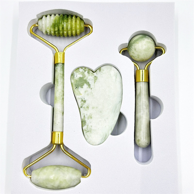 Home Jade Roller com Natural Xiuyan Stone Beauty Green Facial Ice Roller e Custom Box