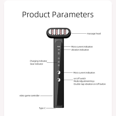 USB Carregamento Vanga de Olho Luz Vanga de Terapia Ems Vibrante Massagista Facial Lifting Eye 46G