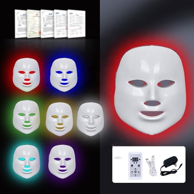 Máscara de terapia de luz facial LED Modelo 2023 Anti acne 7 cores Impermeável NO Home