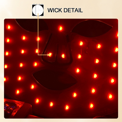 Área alvo Máskara LED infravermelha compacta para tratamento facial com luz vermelha