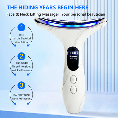 Dispositivo elétrico de massagem do pescoço com função antienvelhecimento 3 em 1 massagista facial e ocular