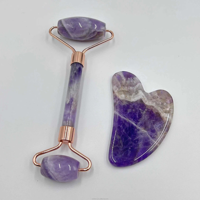 100% Natural Xiuyan Stone Jade Roller Gua Sha Set para face lifting e tensão da pele