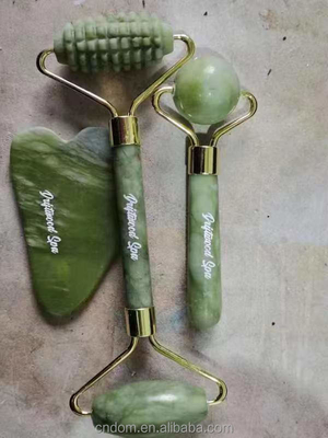 2024 Double Head Xiuyan Stone Jade Roller e Gua Sha Set para cuidados com a pele à prova d' água Sim