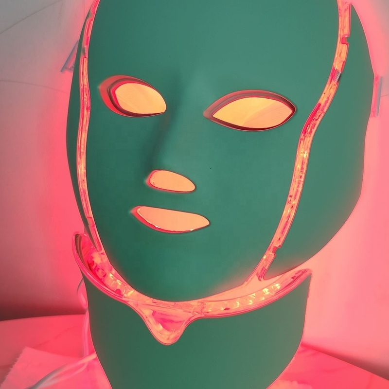 Máscara de plástico 7 cores LED Light Therapy para aperto da pele e redução de rugas