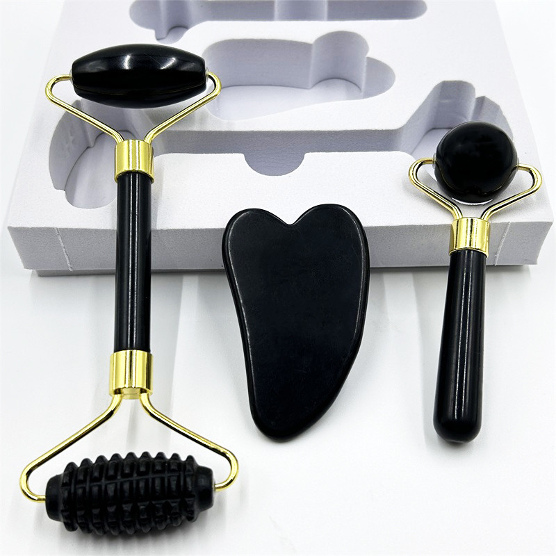 Home Jade Roller com Natural Xiuyan Stone Beauty Green Facial Ice Roller e Custom Box
