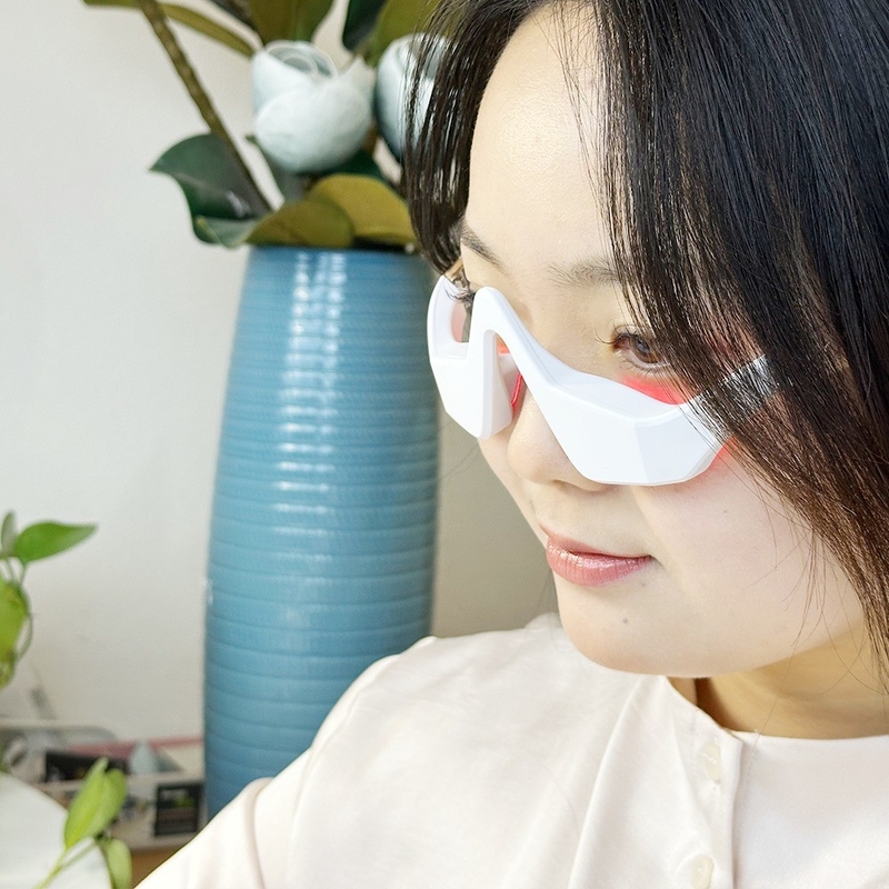 3D Vibração LED Terapia de Luz Vermelha Massagista Ocular para Remover Bolsas Oculares e Círculos Escuros