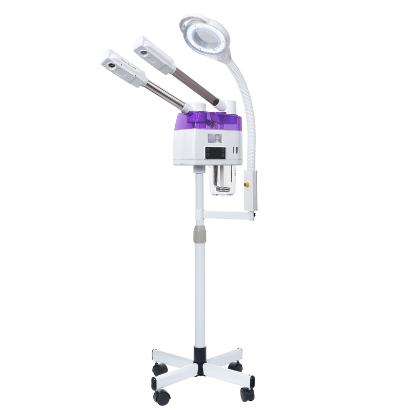 NO Máquina de vaporizador facial a frio quente controlada por aplicação para cuidados com a pele e SPA facial em branco