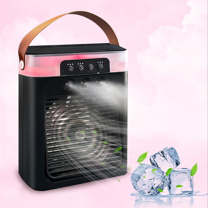 Ventilador elétrico mini USB portátil recarregável para refrigeração, ventilação e purificação de ar